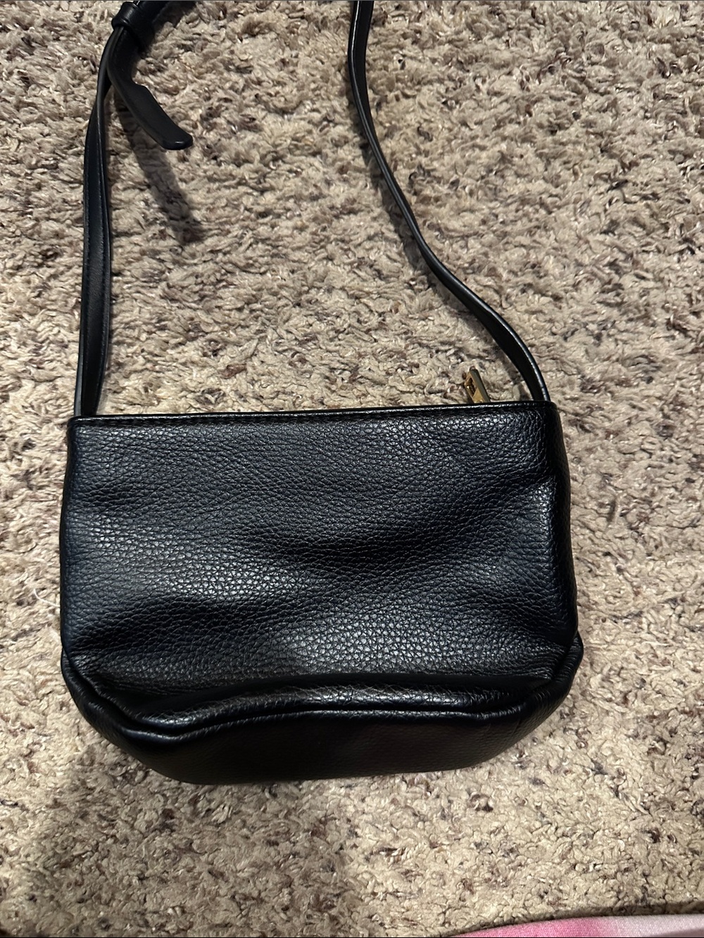 a new day Black Pebbled Crossbody Bag
